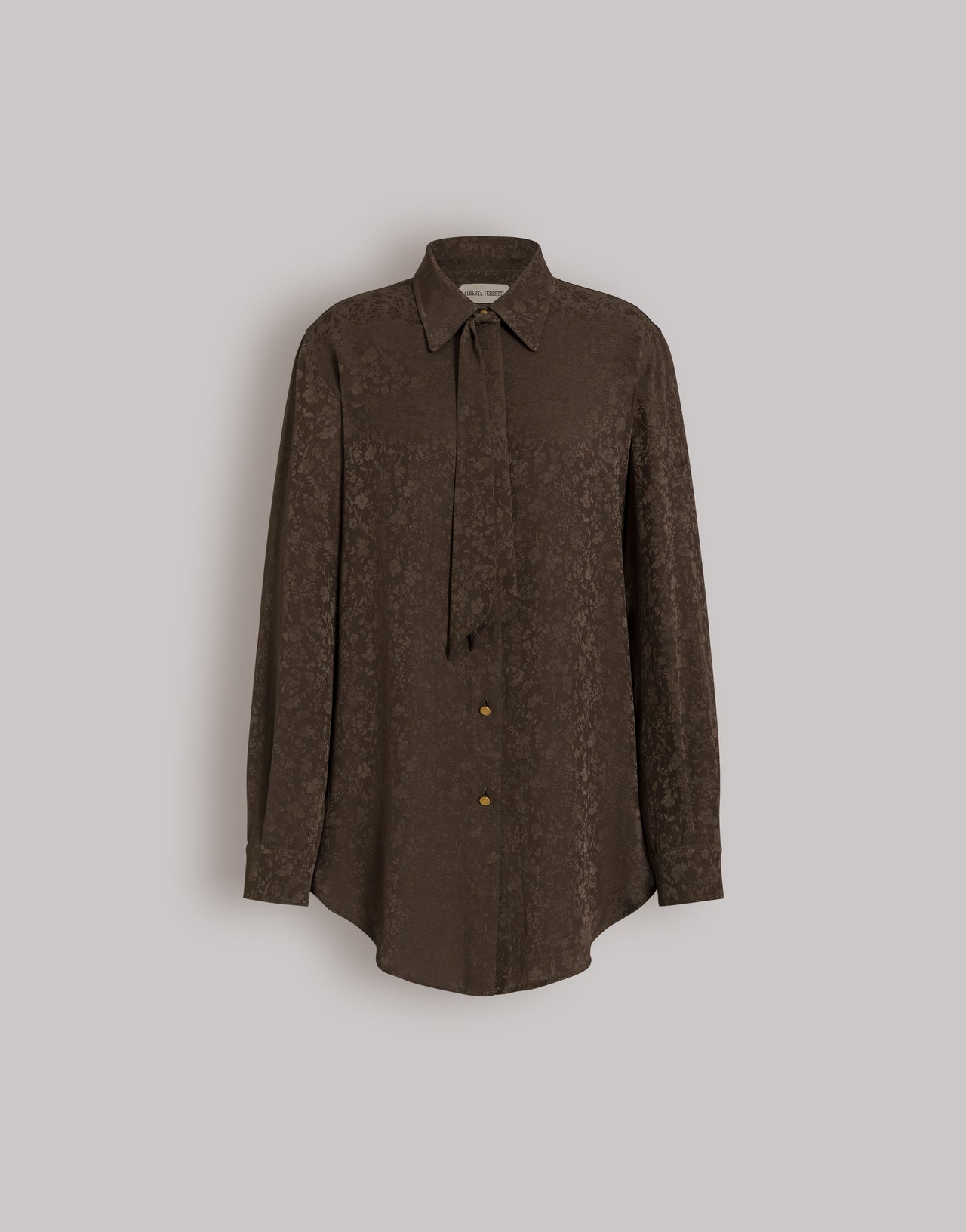 Camicia in jacquard floreale Marrone Alberta Ferretti Boutique Online 4