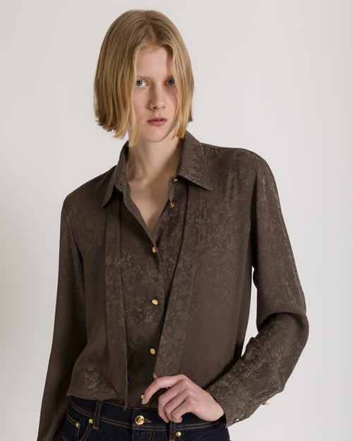 Floral jacquard shirt Brown Alberta Ferretti Boutique Online 0