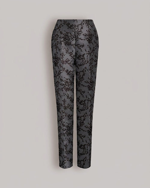 Floral mikado straight-leg trousers Grey Alberta Ferretti Boutique Online 0