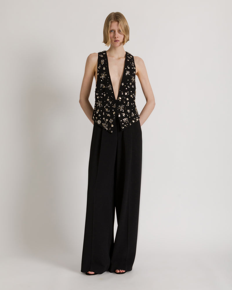 Weite Palazzo-Hose Schwarz Alberta Ferretti Boutique Online 1