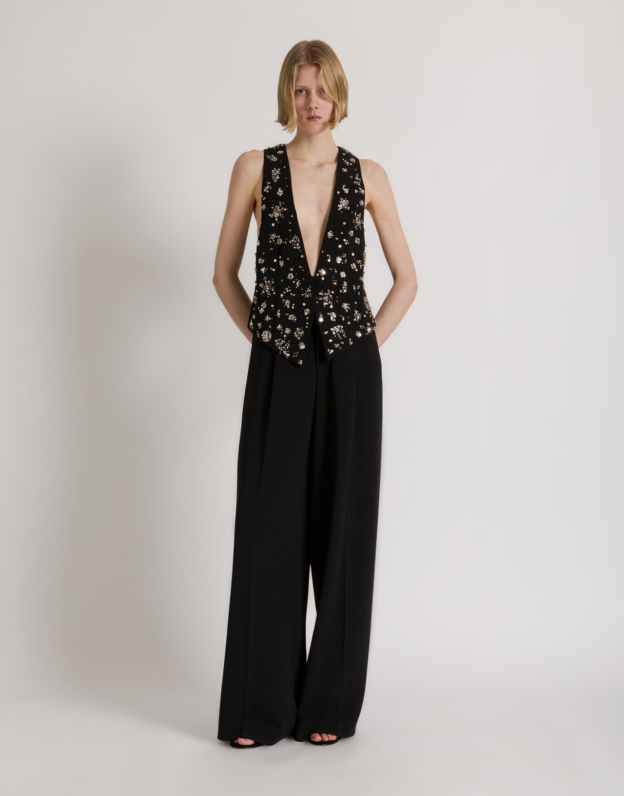 Weite Palazzo-Hose Schwarz Alberta Ferretti Boutique Online 2