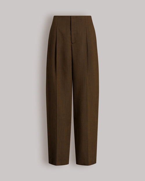 Honeycomb textured wide-leg palazzo trousers Brown Alberta Ferretti Boutique Online 0