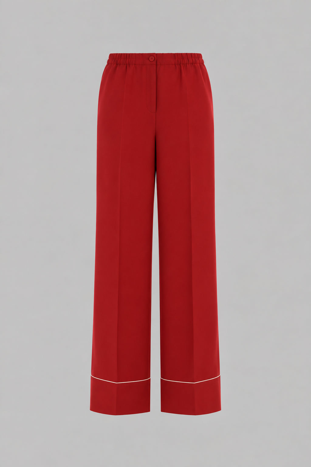 Tropical Wool Pyjama-Style Wide-Leg Trousers Red Alberta Ferretti Boutique Online 1