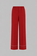 Tropical Wool Pyjama-Style Wide-Leg Trousers
