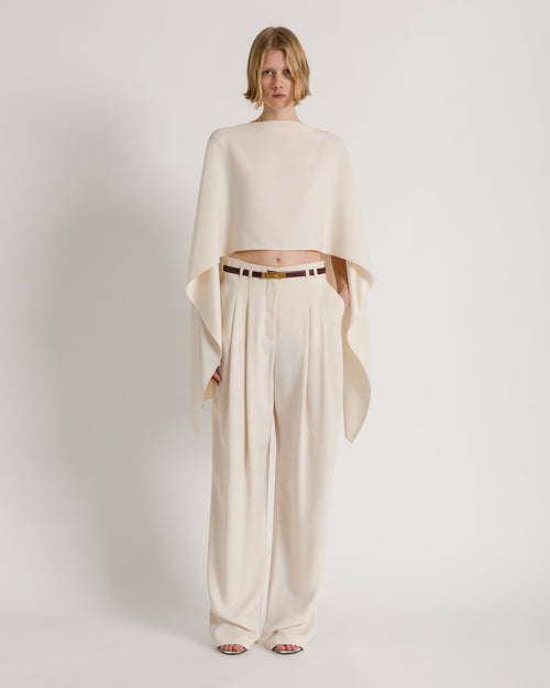 Wide-leg tailored trousers with pleats White Alberta Ferretti Boutique Online 1