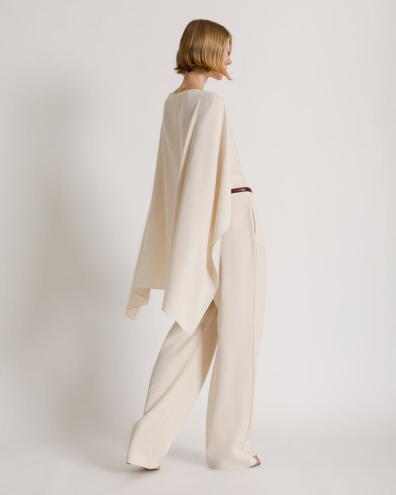 Pantaloni ampi sartoriali con pences Bianco Alberta Ferretti Boutique Online 1