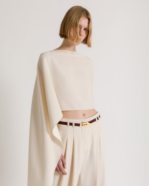 Wide-leg tailored trousers with pleats