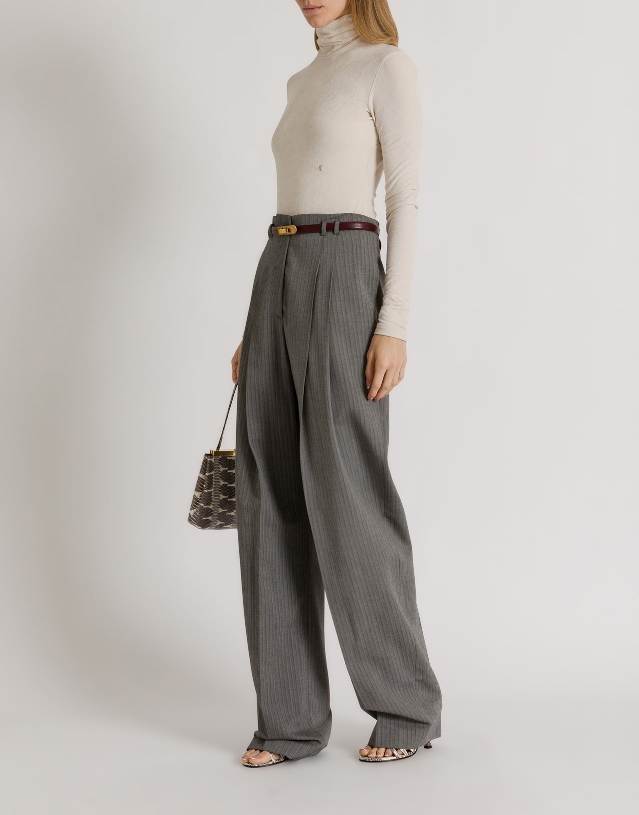 Weite sartoriale Hose mit Bundfalten Grau Alberta Ferretti Boutique Online 2