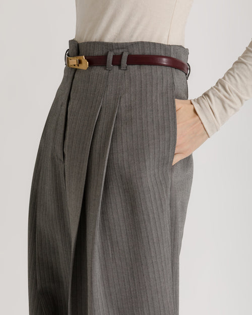 Wide-leg tailored trousers with pleats