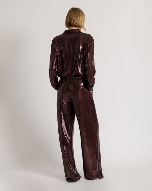 Sparkling Night wide-leg sequined trousers