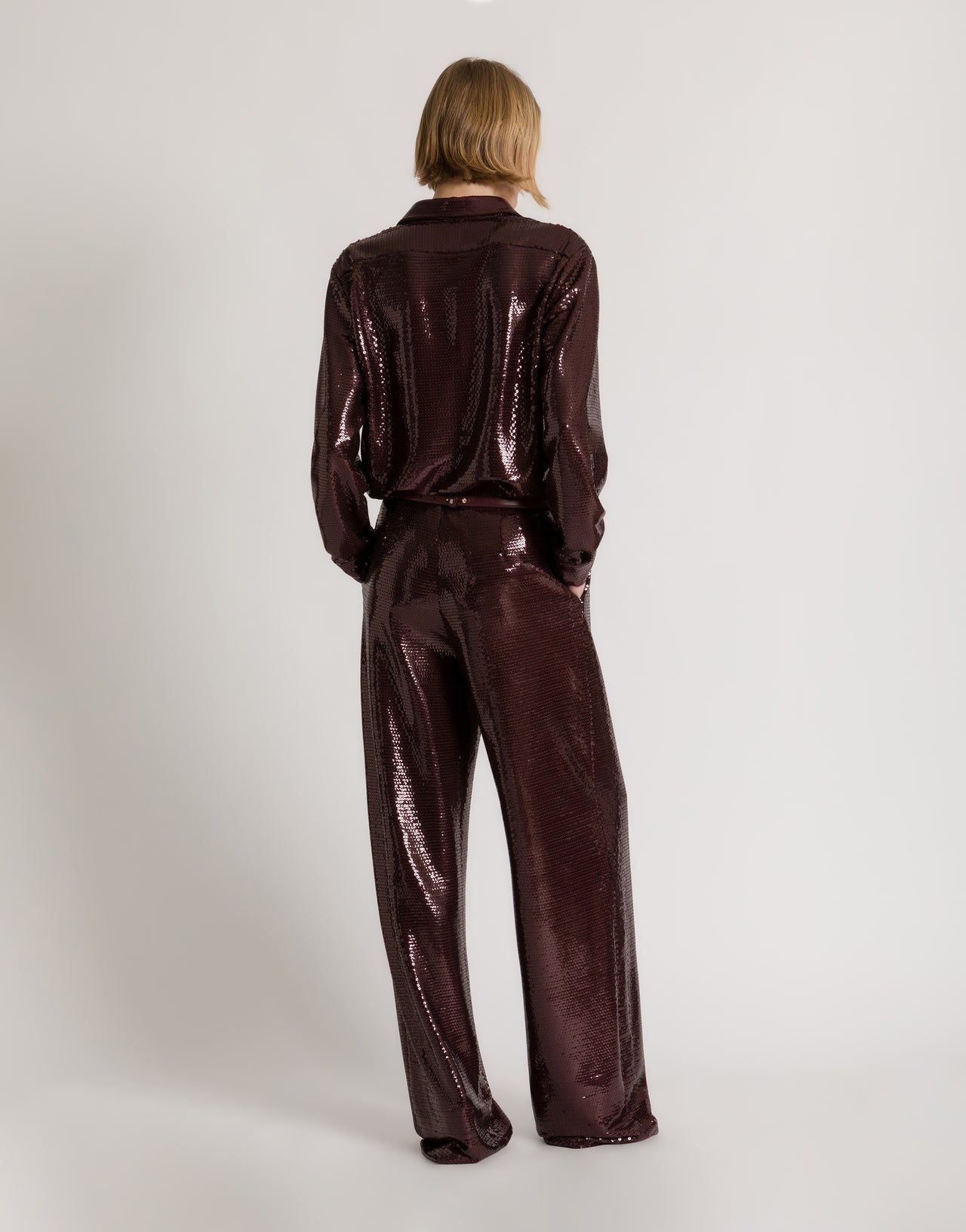 Weite Paillettenhose Sparkling Night Braun Alberta Ferretti Boutique Online 3
