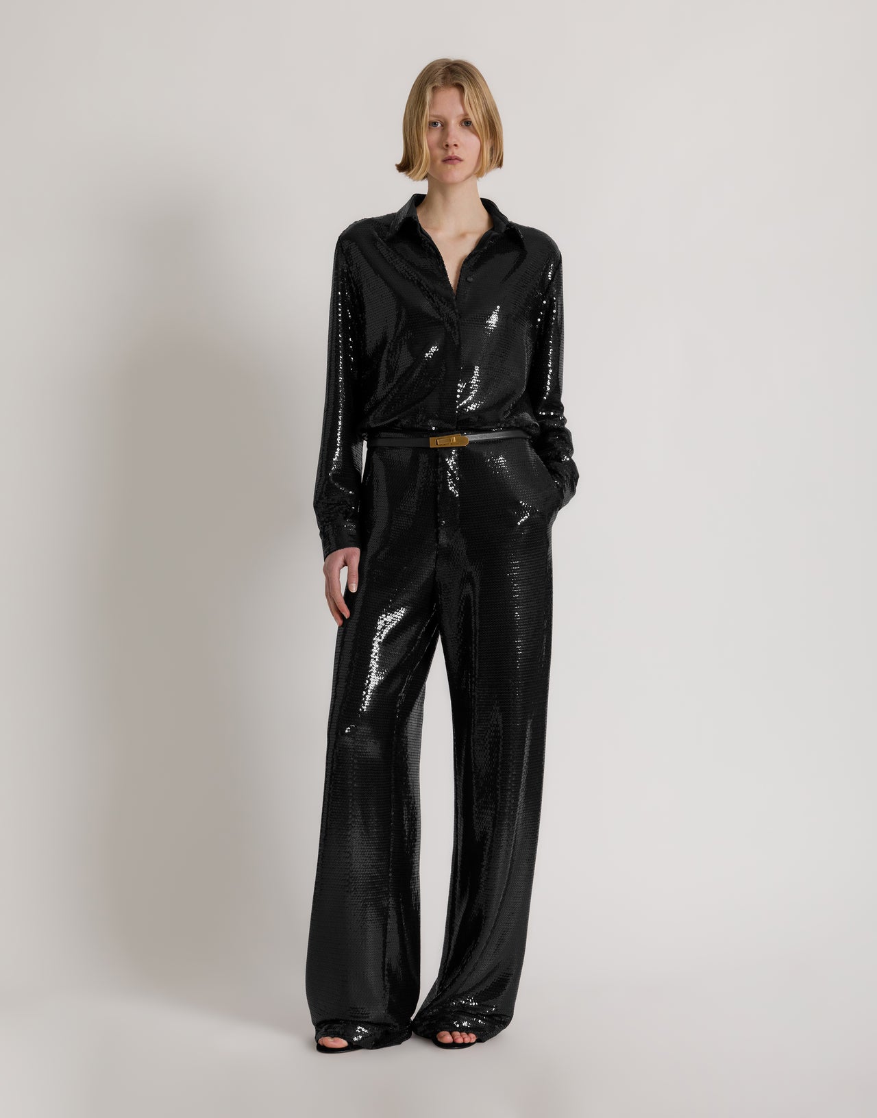 Weite Paillettenhose Sparkling Night Schwarz Alberta Ferretti Boutique Online 2