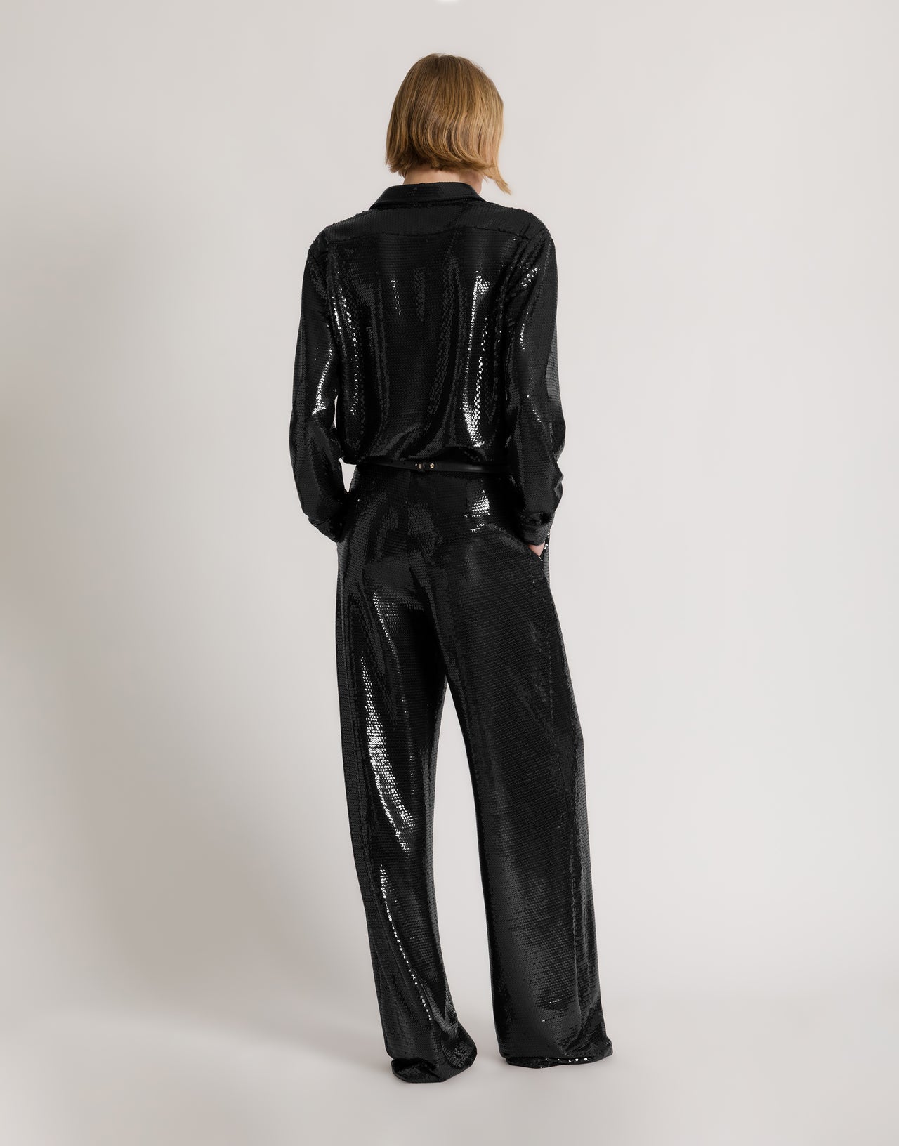 Weite Paillettenhose Sparkling Night Schwarz Alberta Ferretti Boutique Online 3