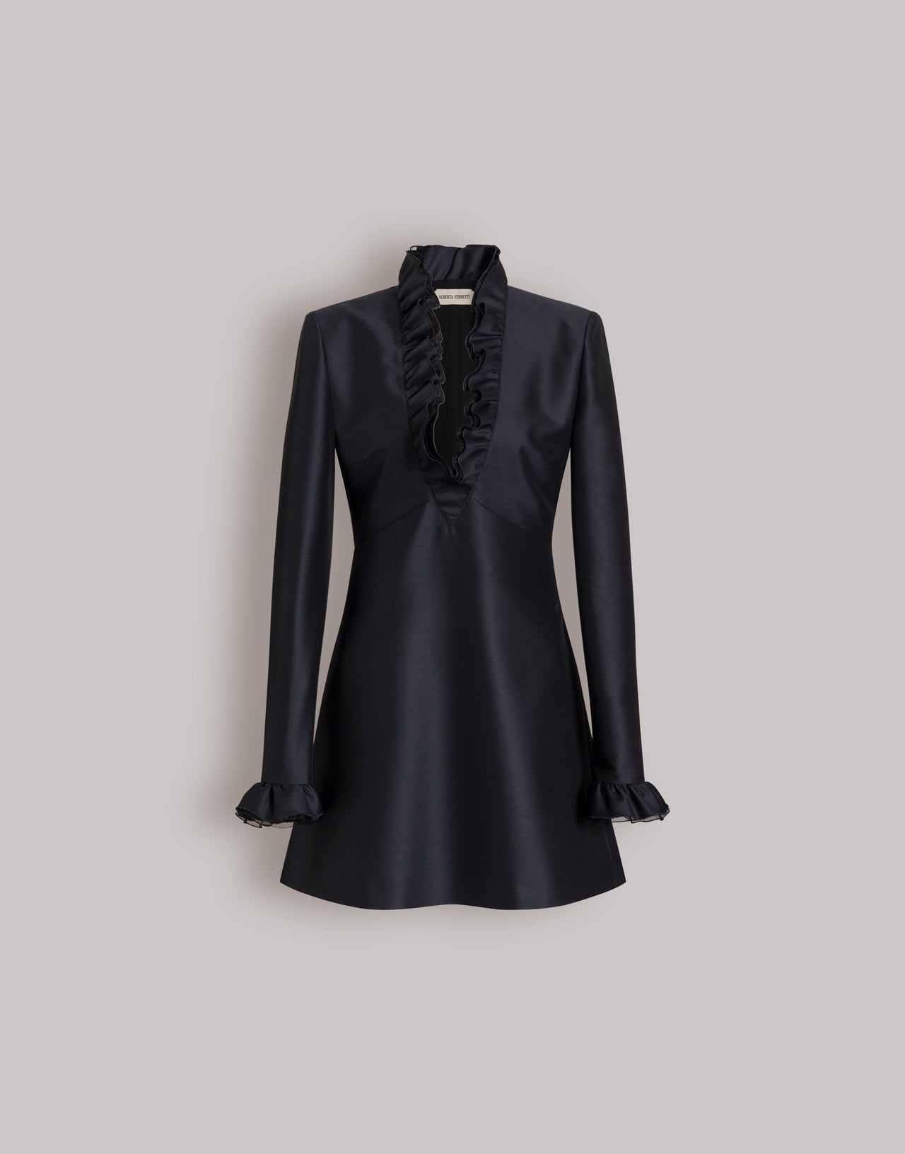 Abito corto con frappa Blu Alberta Ferretti Boutique Online 1