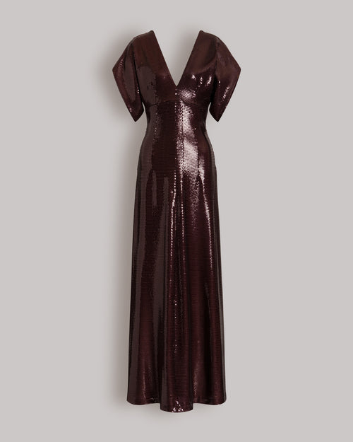 Brown sequin evening dress Brown Alberta Ferretti Boutique Online 0