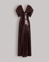 Vestido Largo de Lentejuelas Marrones