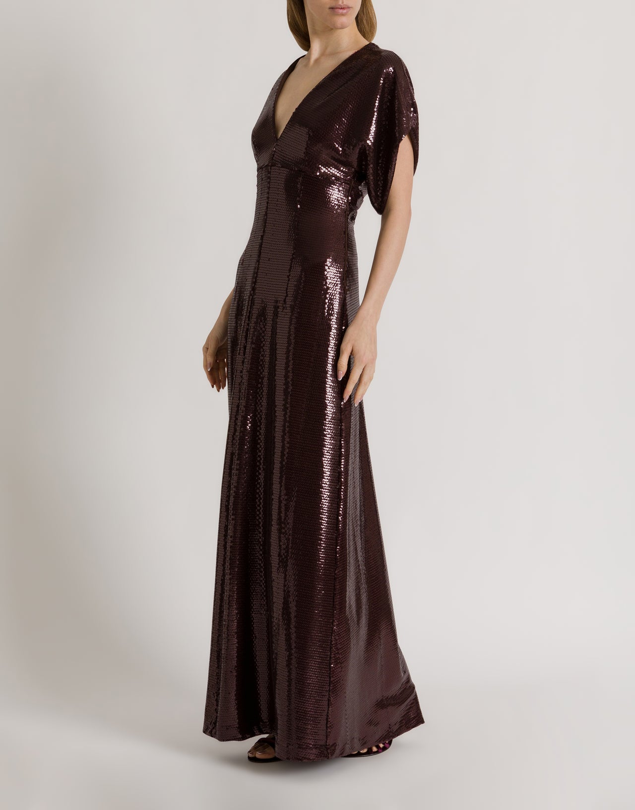 Brown sequin evening dress Brown Alberta Ferretti Boutique Online 2