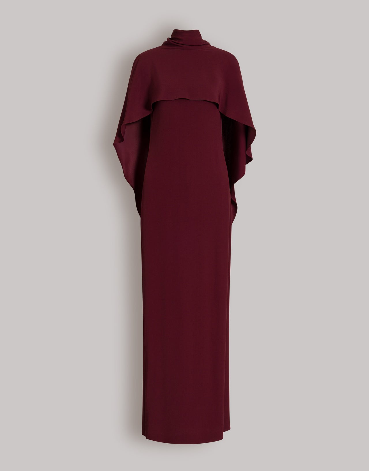 Vestido largo con capa integrada Bordeaux Alberta Ferretti Boutique Online 1