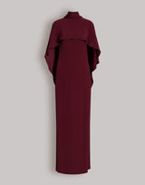 Long dress with cape detail and back bow