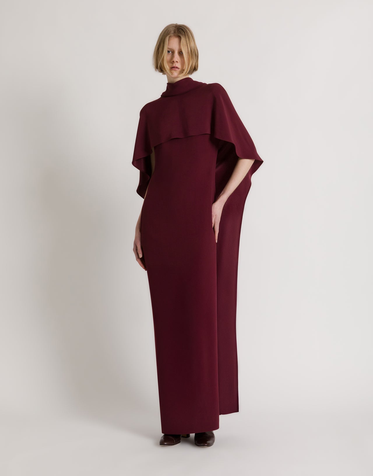 Long dress with cape detail and back bow | Alberta Ferretti Long dress with cape detail and back bow | Alberta Ferretti