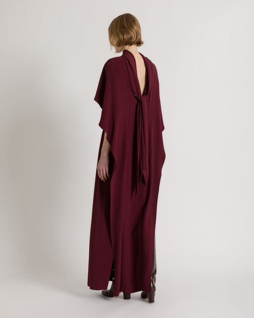 Long dress with cape detail and back bow