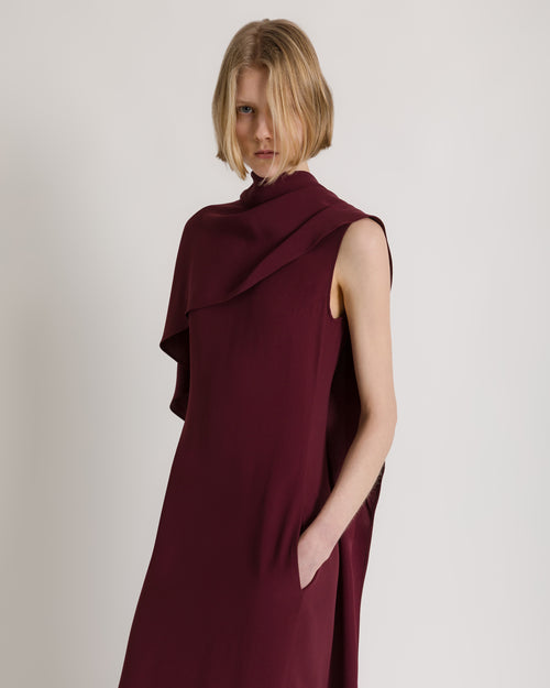 Long dress with cape detail and back bow