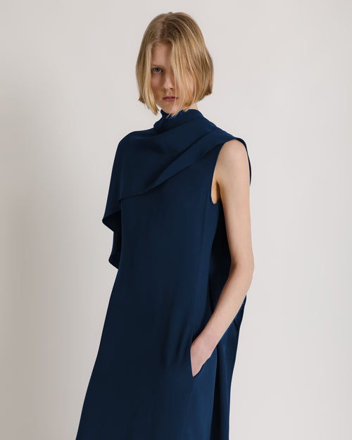 Long dress with cape detail and back bow