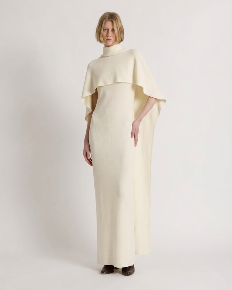 Abito lungo con mantellina Bianco Alberta Ferretti Boutique Online 1