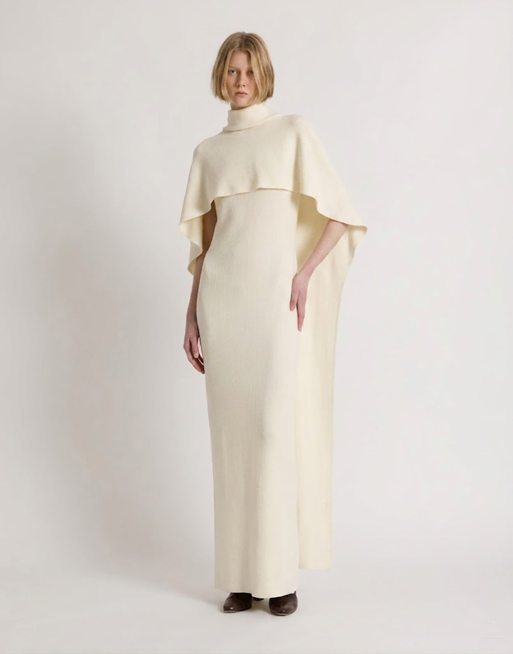 Abito lungo con mantellina Bianco Alberta Ferretti Boutique Online 2