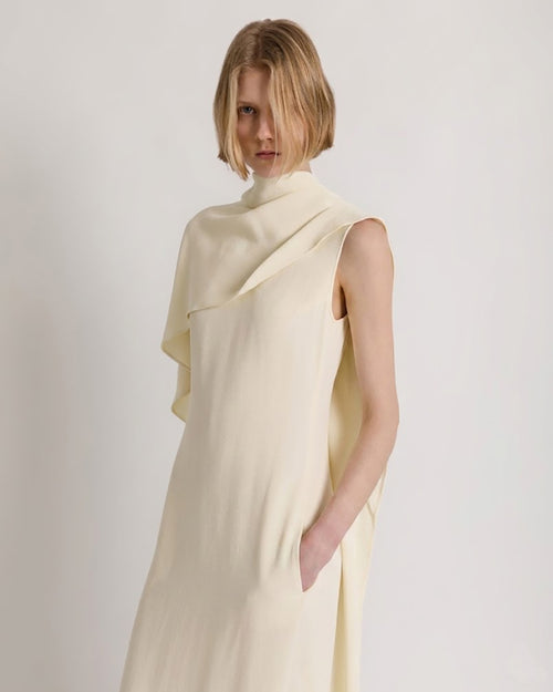 Long dress with cape detail and back bow