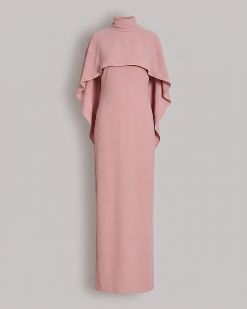 Long dress with cape detail and back bow 粉红色 Alberta Ferretti Boutique Online 0