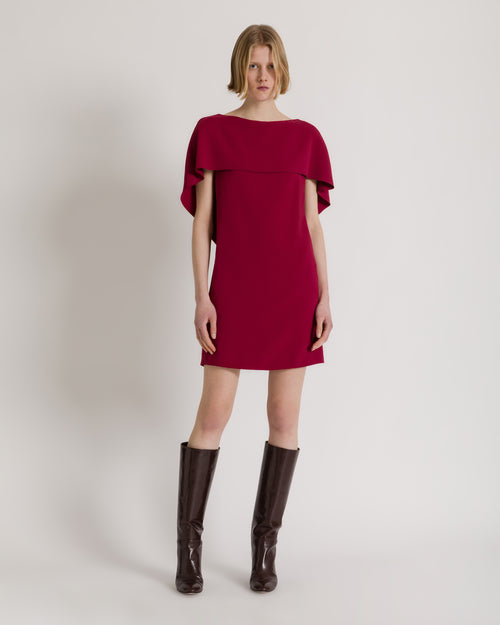 Short cape-detail dress Red Alberta Ferretti Boutique Online 1