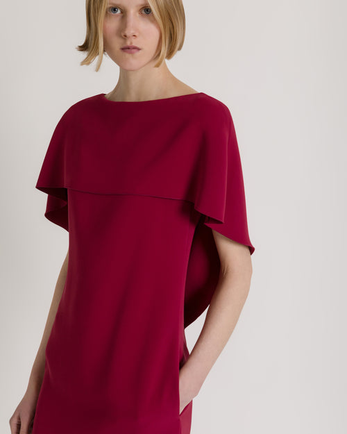 Short cape-detail dress