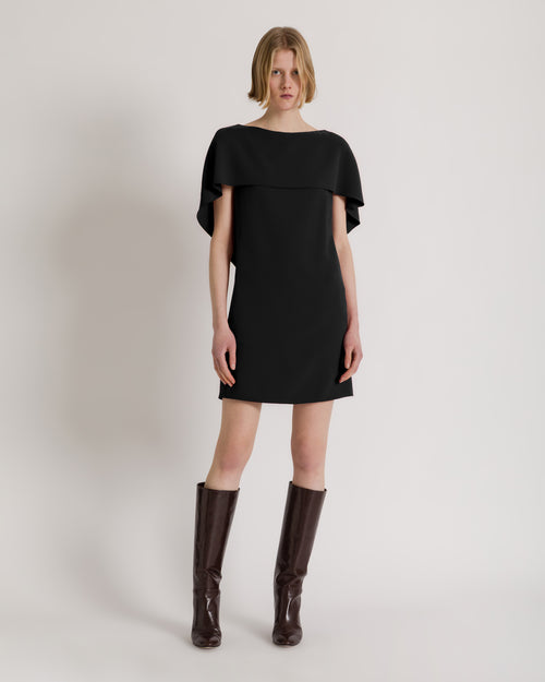 Short cape-detail dress Black Alberta Ferretti Boutique Online 1