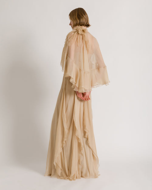 Silk chiffon gown Beige Alberta Ferretti Boutique Online 1
