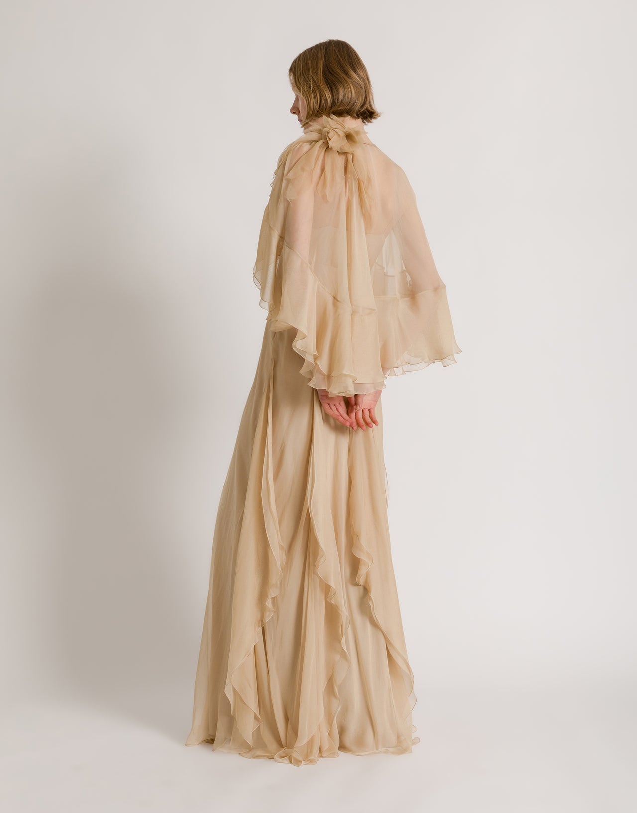 Silk chiffon gown Beige Alberta Ferretti Boutique Online 2