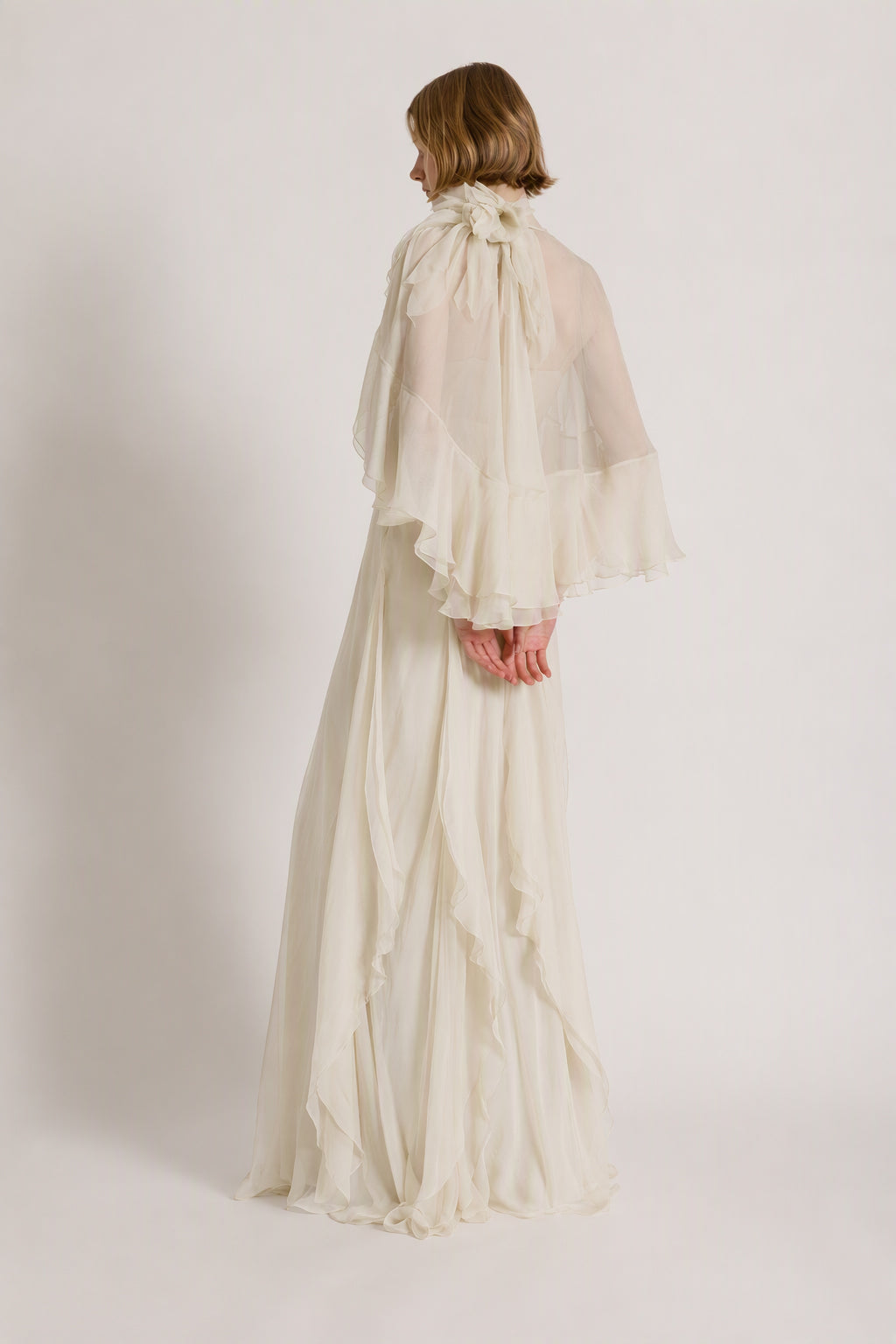 Silk chiffon dream gown Ivory Alberta Ferretti Boutique Online 2