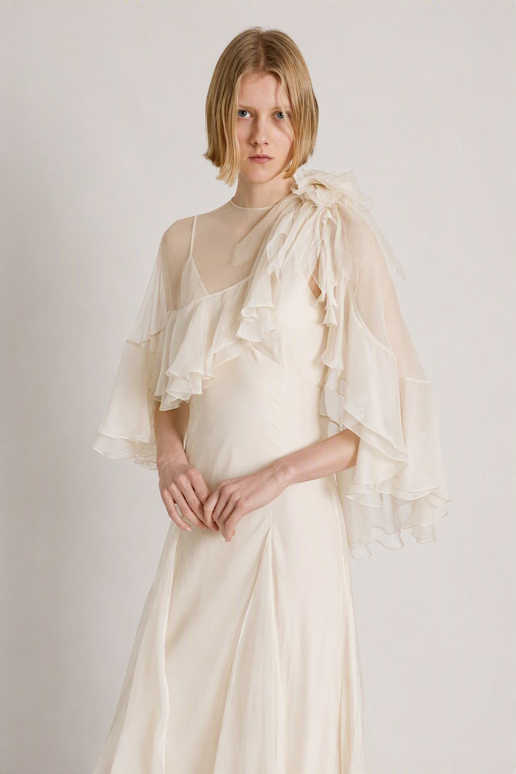 Silk chiffon dream gown Ivory Alberta Ferretti Boutique Online 3