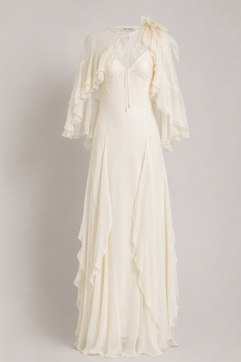 Silk chiffon dream gown Ivory Alberta Ferretti Boutique Online 4