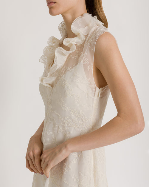 Micro-Floral Tulle Dress