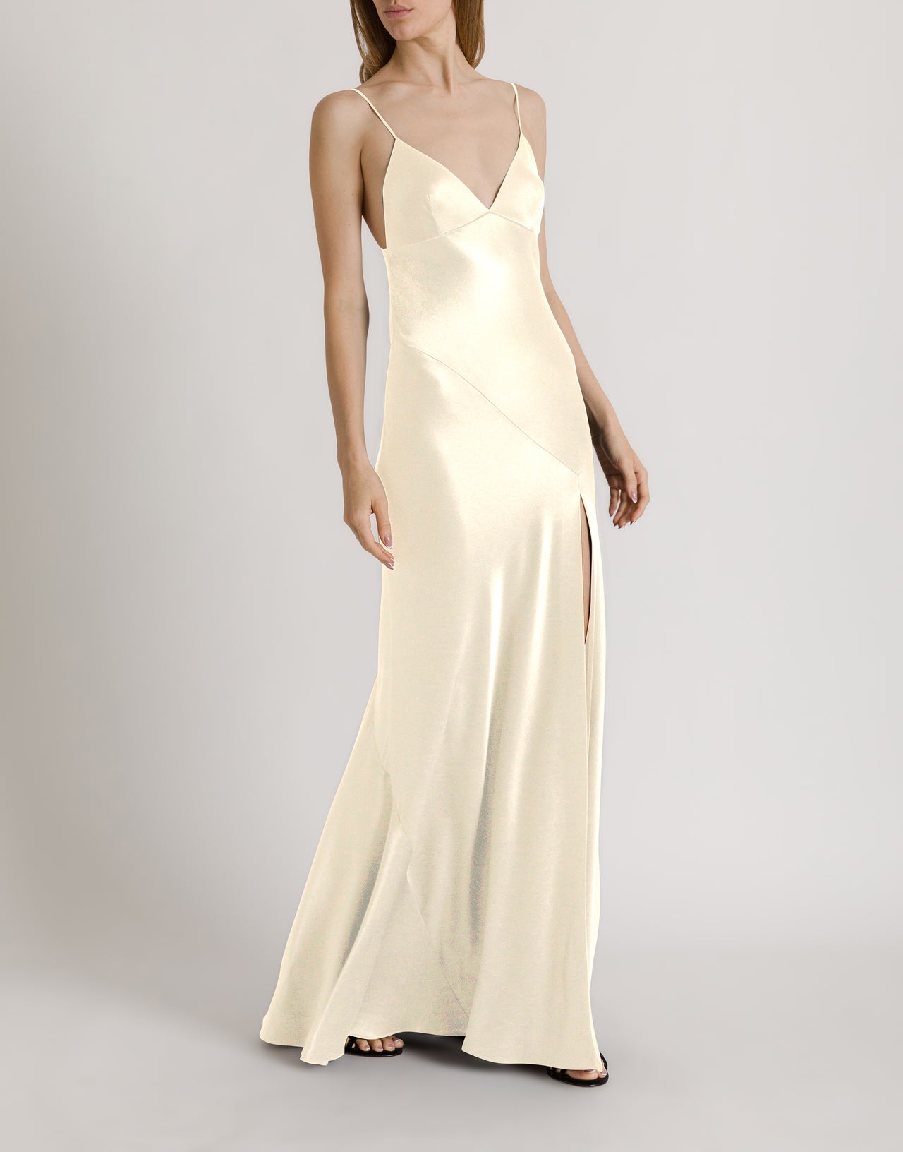 Long slip dress with side slit
