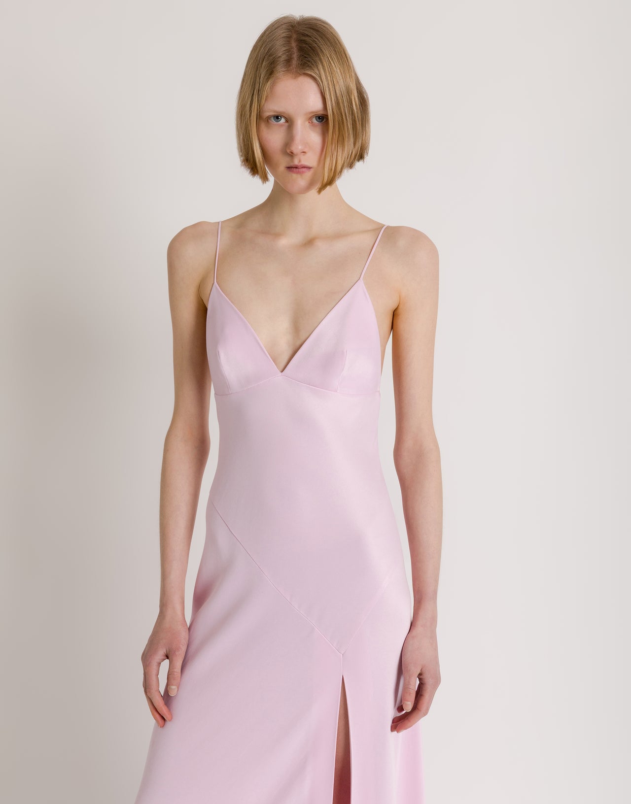 Long slip dress with side slit Pink Alberta Ferretti Boutique Online 4