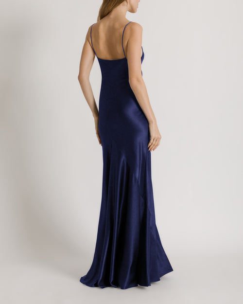 Long slip dress with side slit