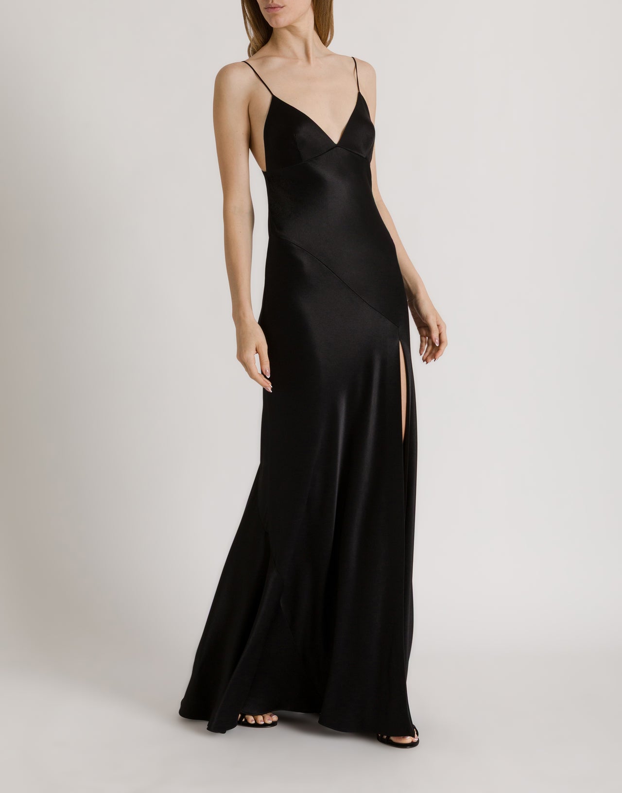 Long slip dress with side slit