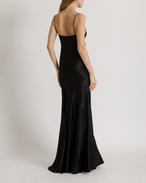 Long slip dress with side slit