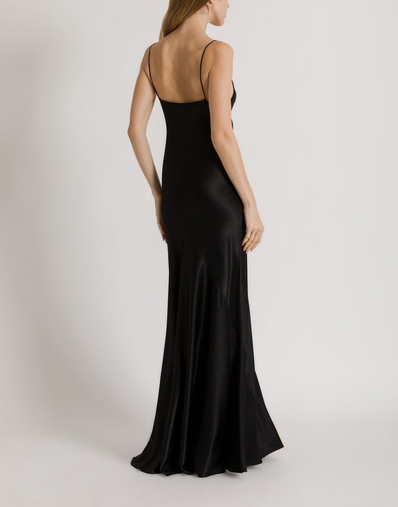 Long slip dress with side slit Black Alberta Ferretti Boutique Online 3