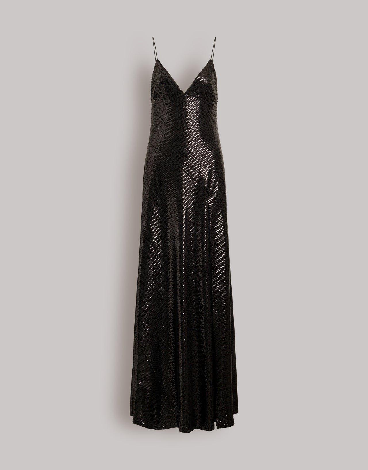 Abito lungo con spacco e paillettes Nero Alberta Ferretti Boutique Online 1