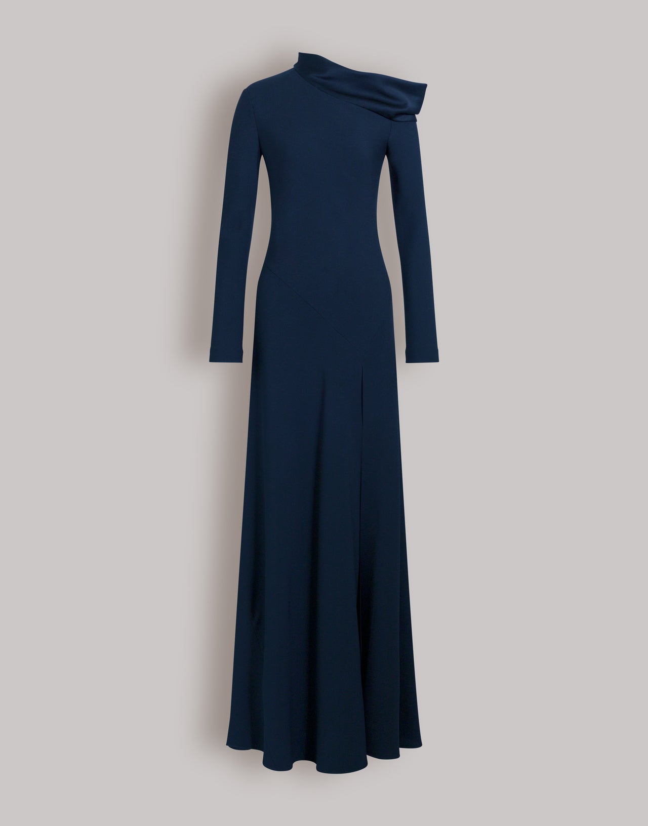 Abito lungo con spalla scoperta e spacco Blu Alberta Ferretti Boutique Online 1