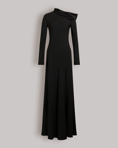 Long off-the-shoulder dress with slit Black Alberta Ferretti Boutique Online 0