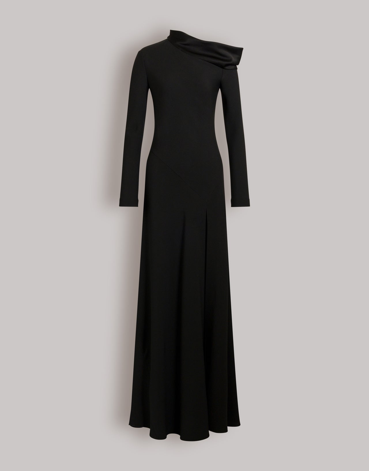 Long off-the-shoulder dress with slit Black Alberta Ferretti Boutique Online 1